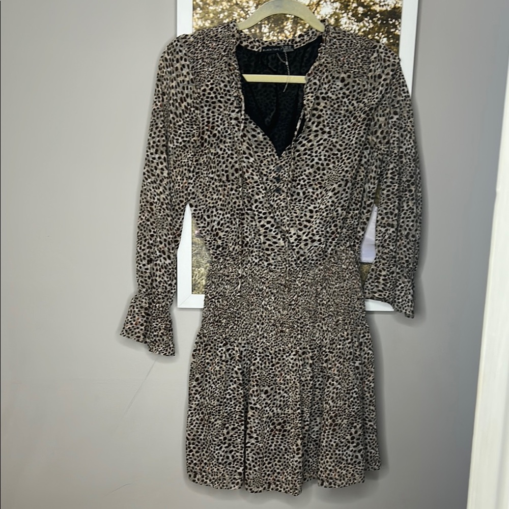 Black tape_ Leopard Print Dress